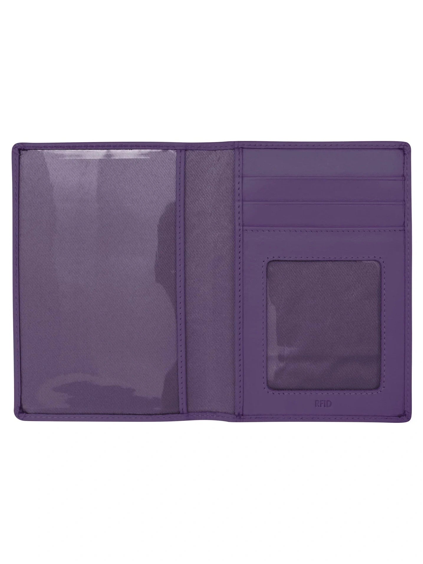 Purple-Rfid Leather Passport Wallet