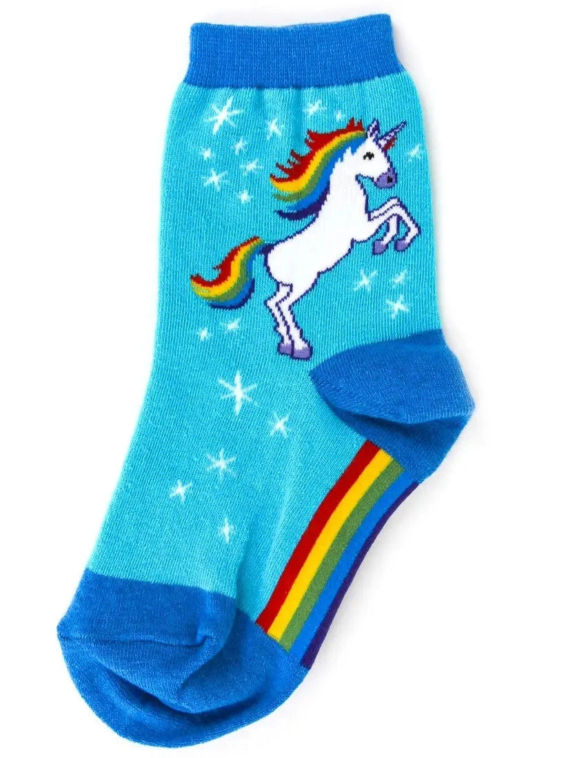 Kid's Socks Two Sizes Available Unicorn Blue 6911
