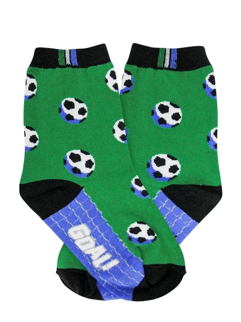 Kid's Socks Two Sizes Available Soccer Ball Green 6996