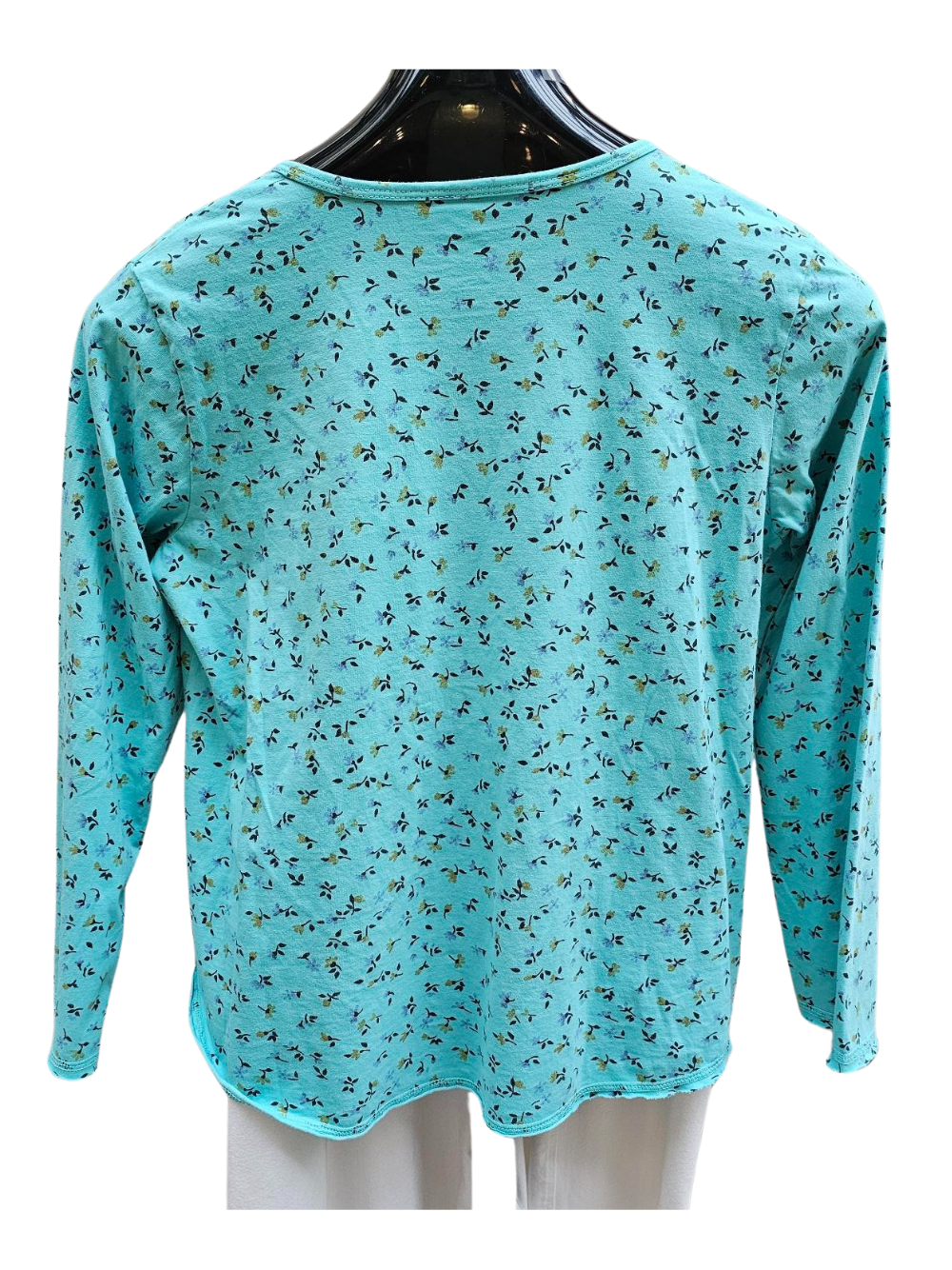 Cardigan / Shirt Blue Azure Floral 5 Button Front Long Sleeve Bv576