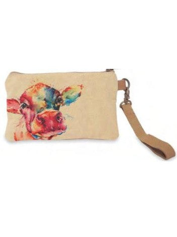 Wristlet Cow Canvas 5x8" 901387 Bag