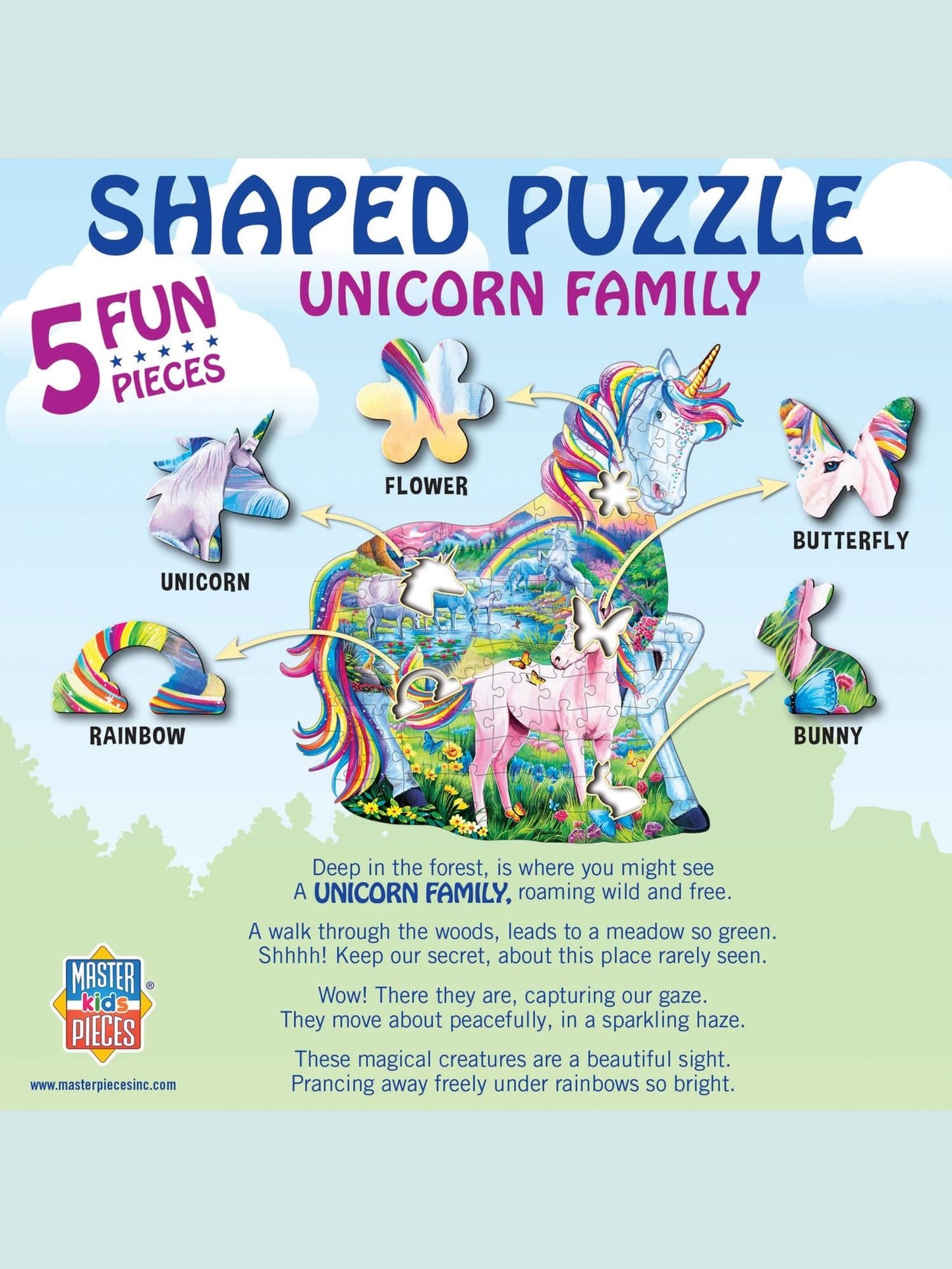 Puzzle 100Pc Shaped Unicorn Family Children's 12230.01