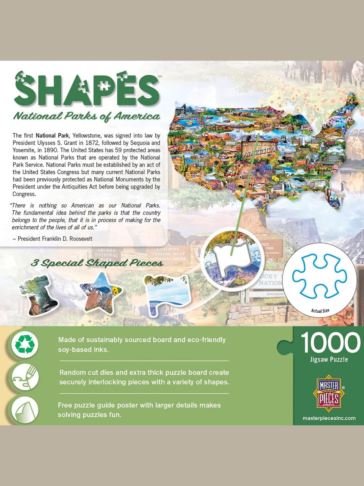 Puzzle 1000 Pc Shapes National Parks Of America 72356.01