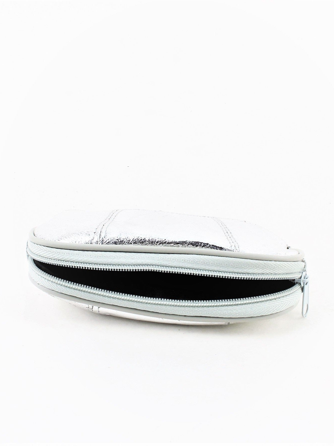 Coin Purse Silver Medium Frame Leather 708Ast
