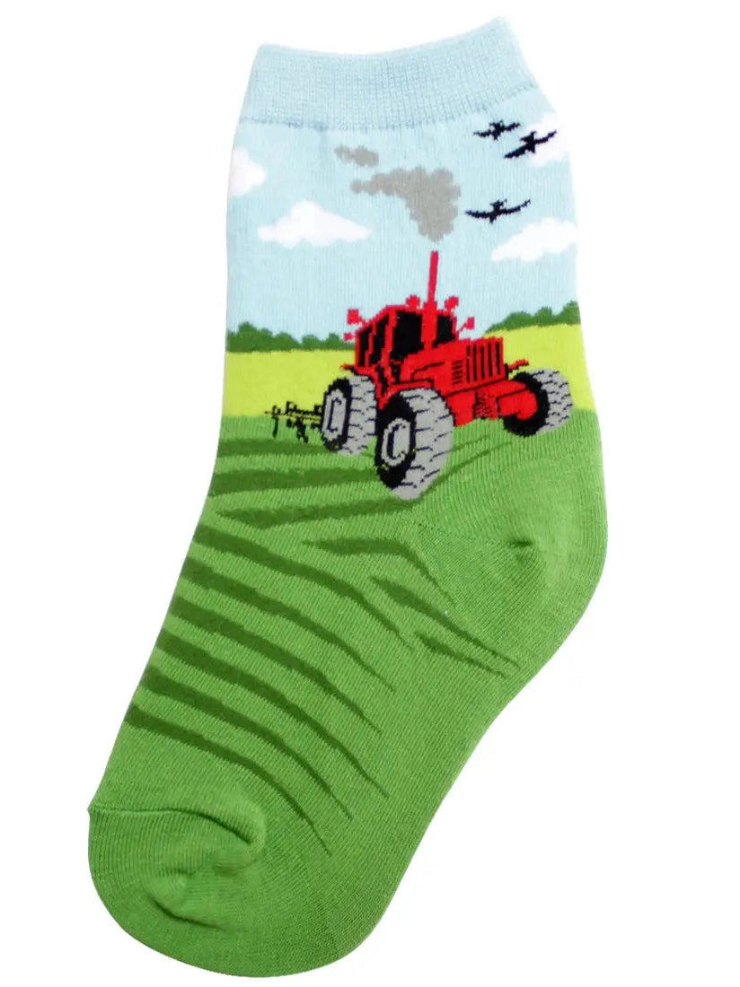 Kid's Socks Two Sizes Available Red Tractor Blue/Green 7141
