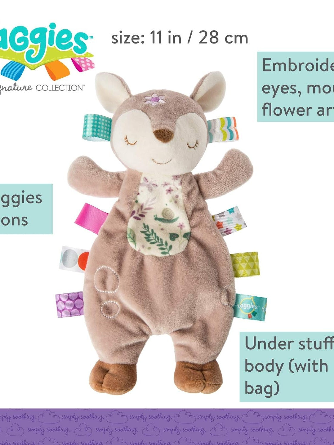 Stuffed Animal Taggies Flora Fawn Lovey 40253