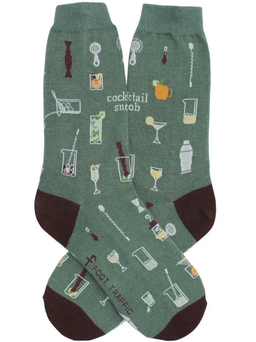 Women's Sock Cock Tail Snob Green 7150