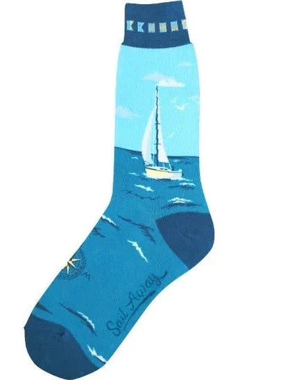 Men's Sock Sail Boat Blue 7164M