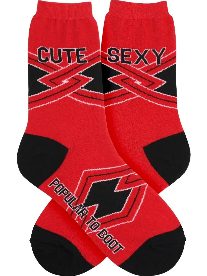 Women's Sock Cheer Spirit Red 7171