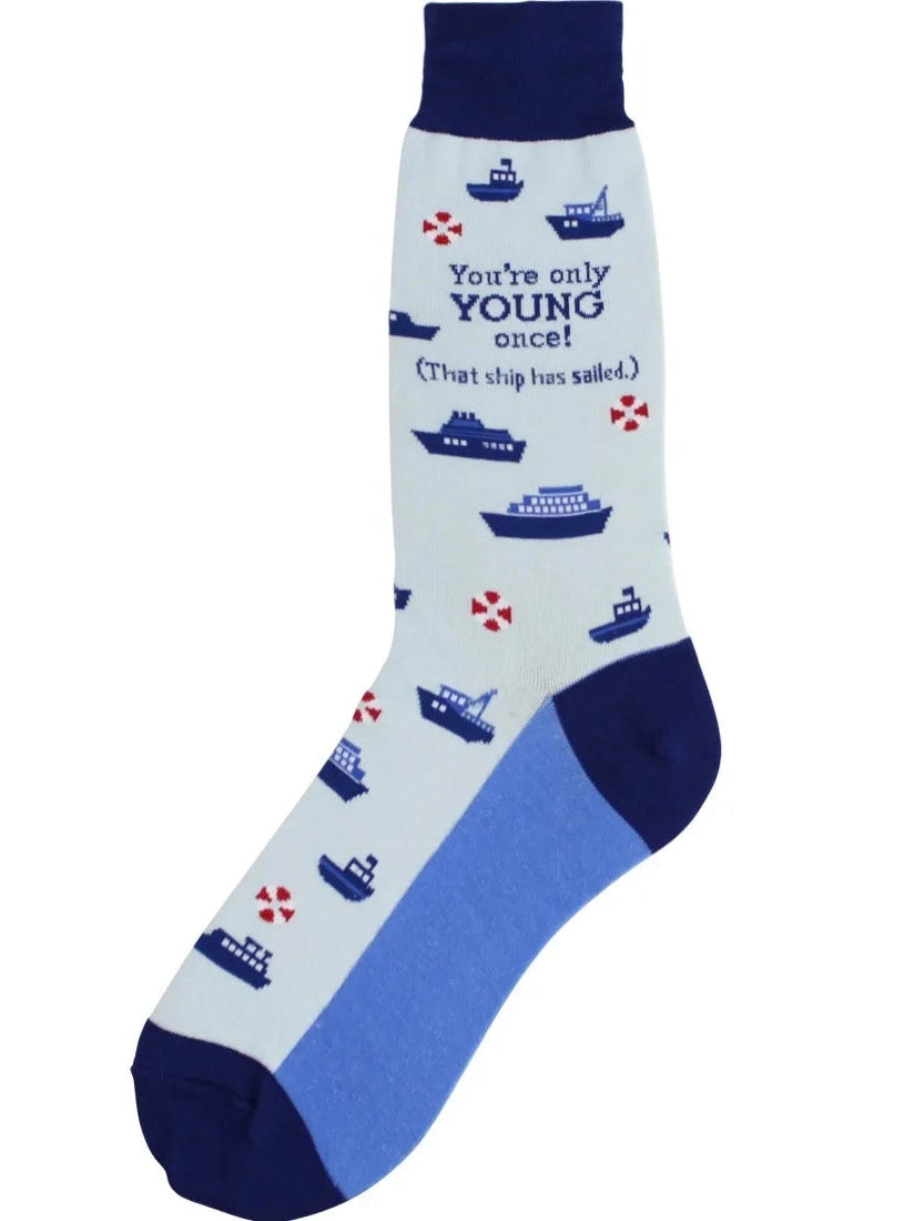Men's Sock Ship Has Sailed Blue 7176M