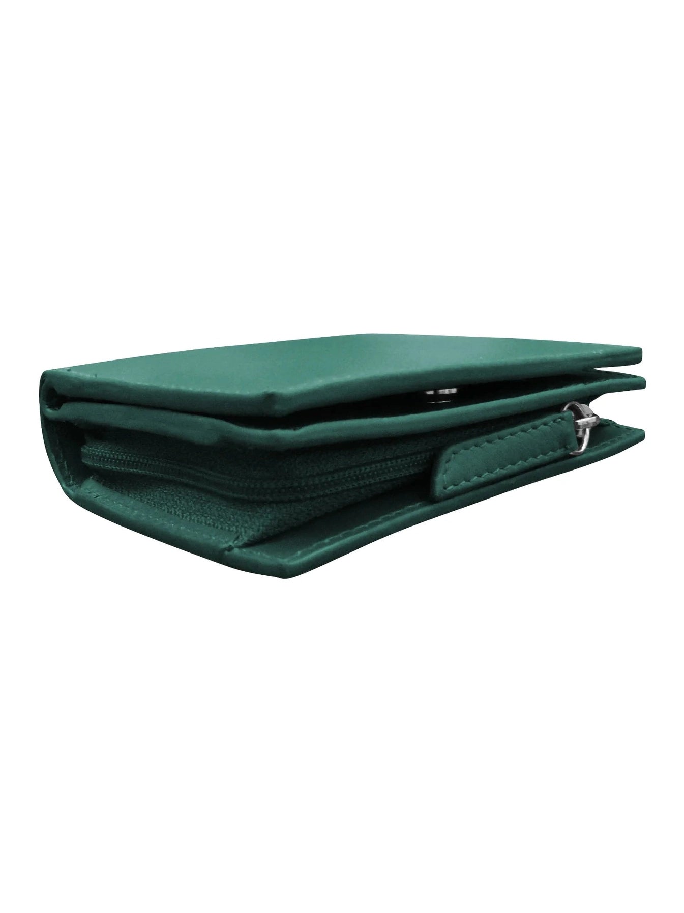 Wallet Small Snap Zipper Aqua Leather 7177