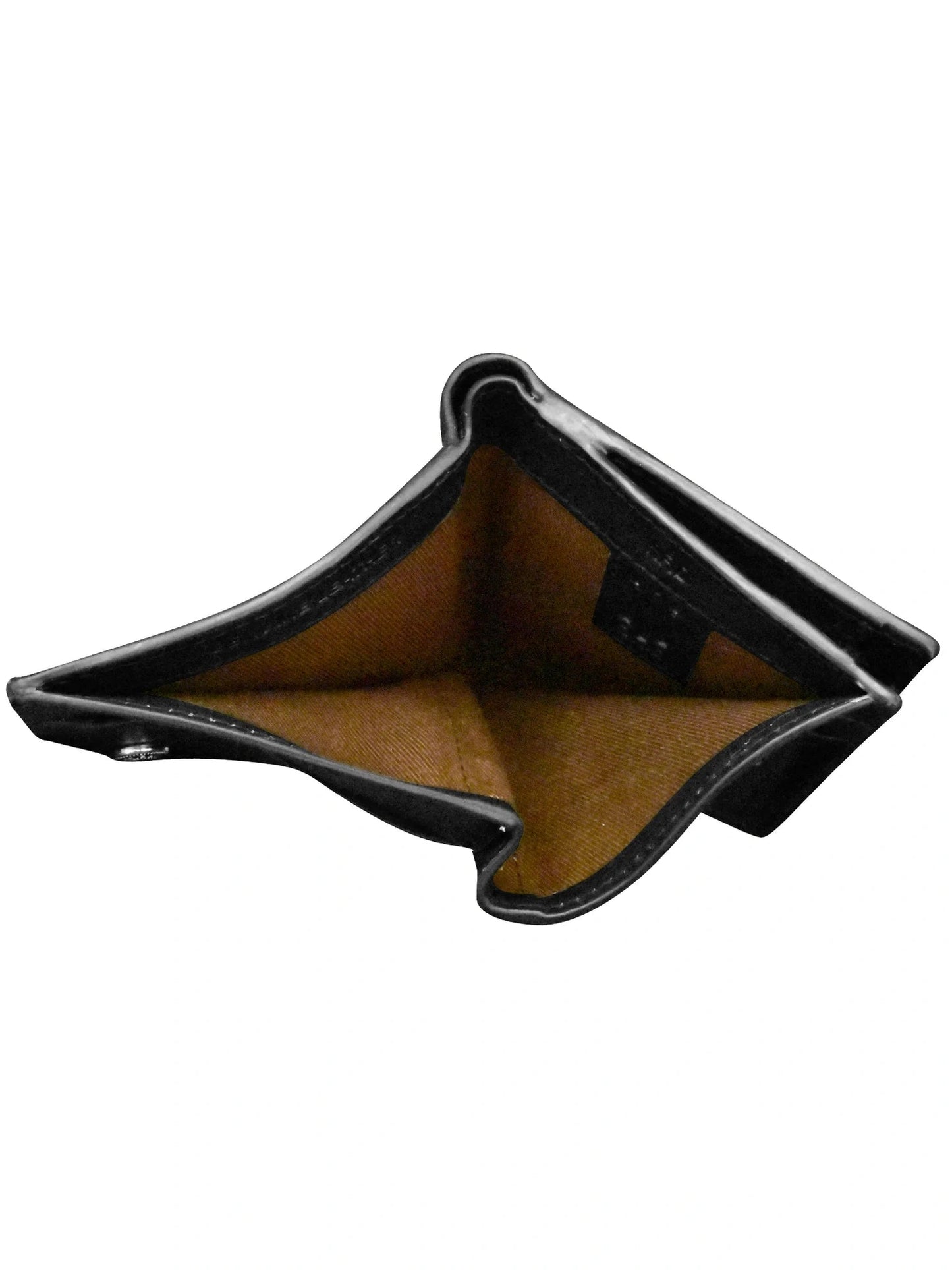 Wallet Small Snap Zipper Black Leather 7177