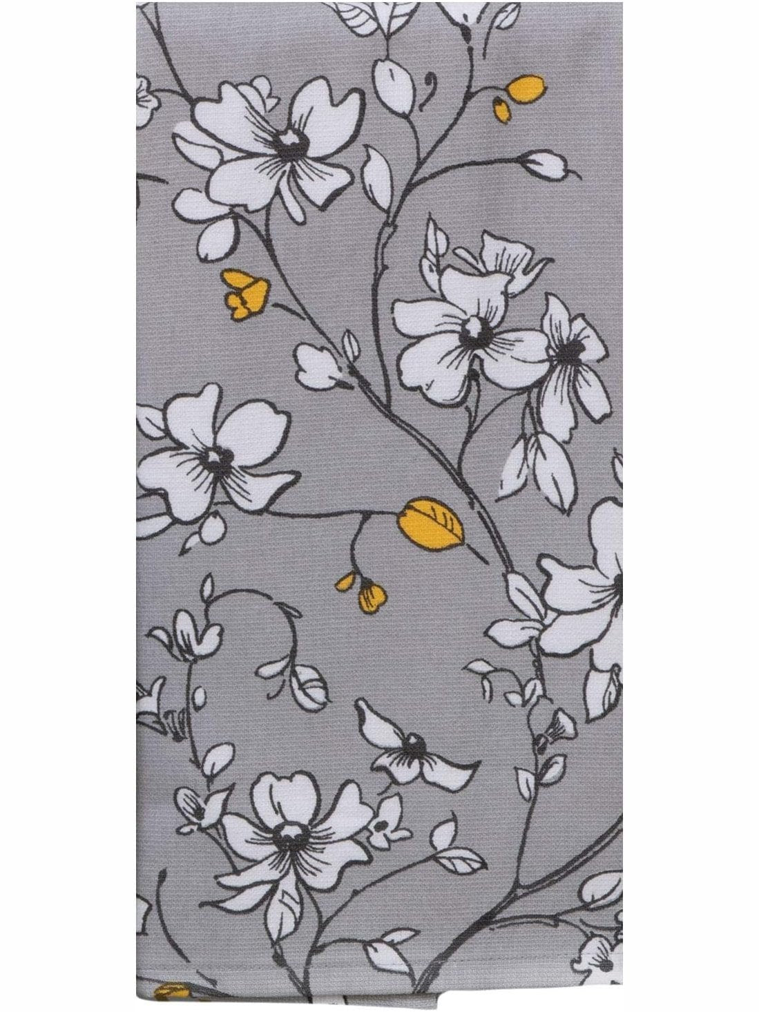Kay Dee-Tea Towel Sweet Grey Floral Dual Purpose Terry R4882