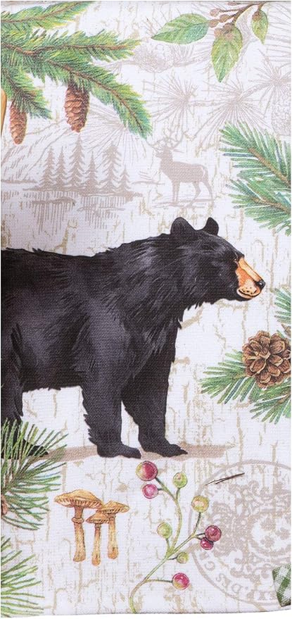 Tea Towel Pine Cone Bear Dual Purpose Terry R4330