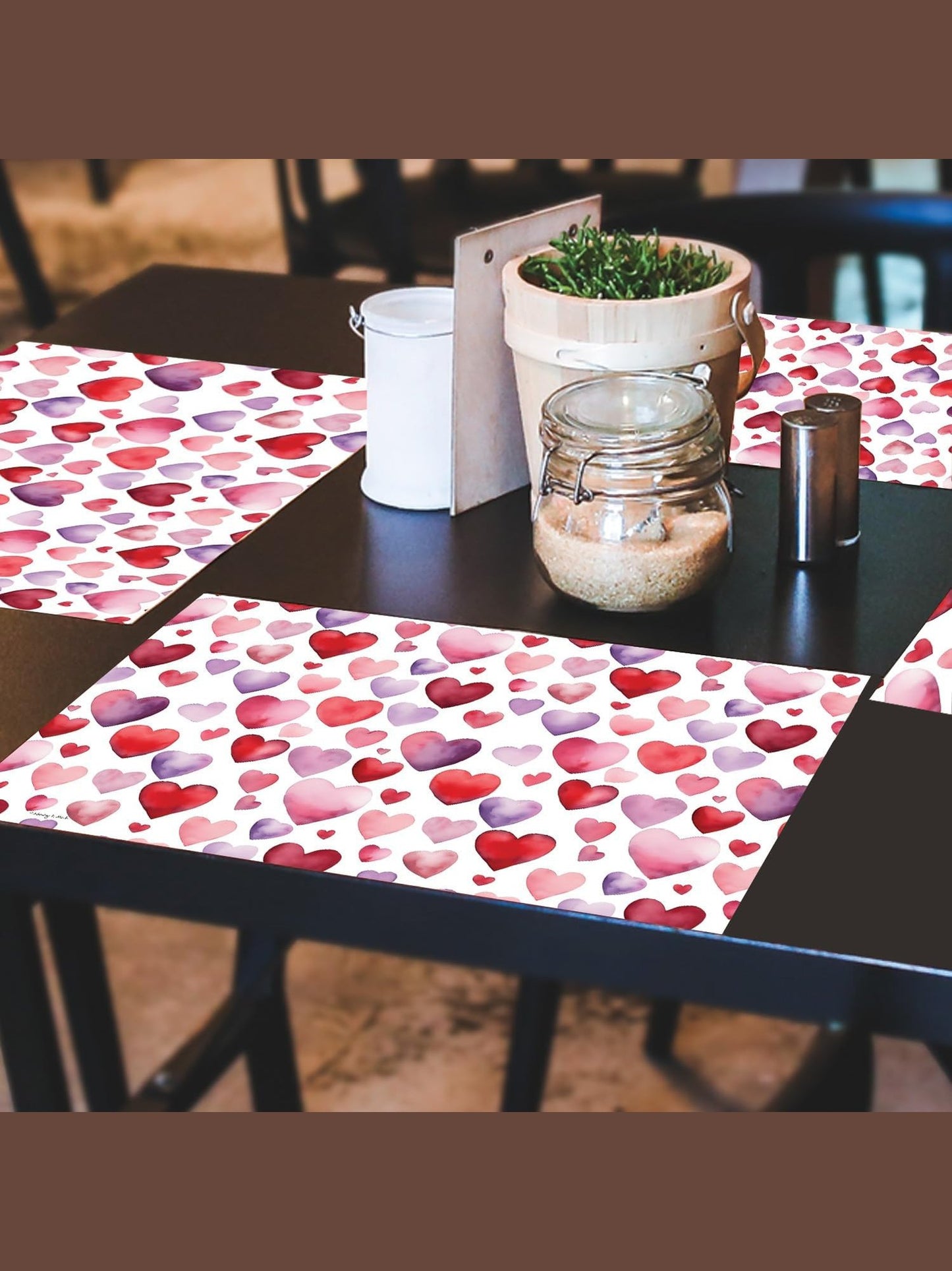 Paper Placemat Watercolor Hearts 24Pc 11x17" 172-00256