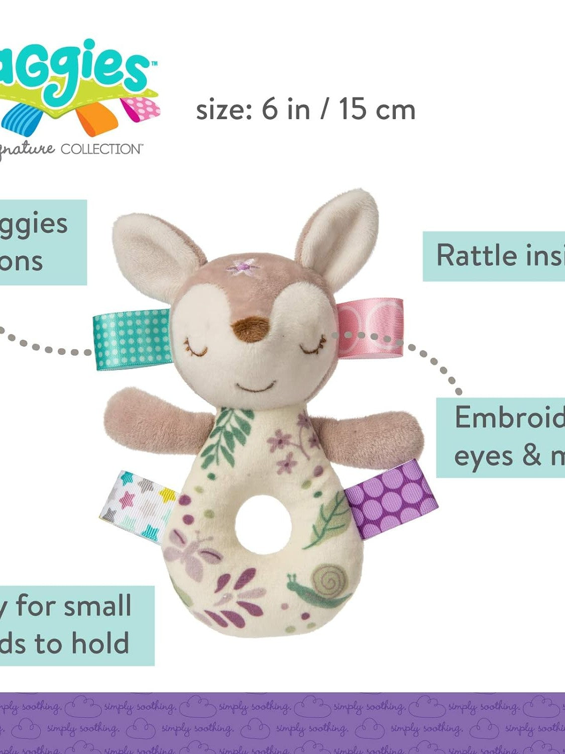 Rattle Taggies Flora Fawn Rattle 40250