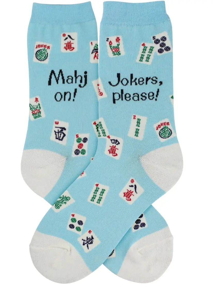 Foot Traffic-Women's Sock Mahjong Mahj-on Blue/White 7201