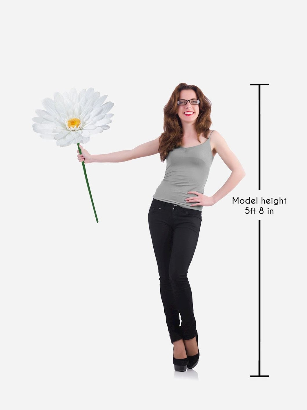 Flower Large Daisy Stem White/Yellow 725512