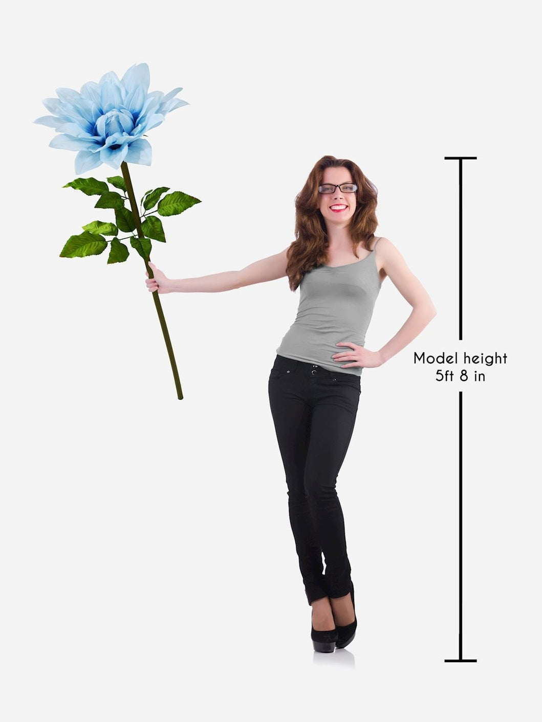 Flower Dahilia Stem X-Large Gerbera Stem Polyester Blue 725532