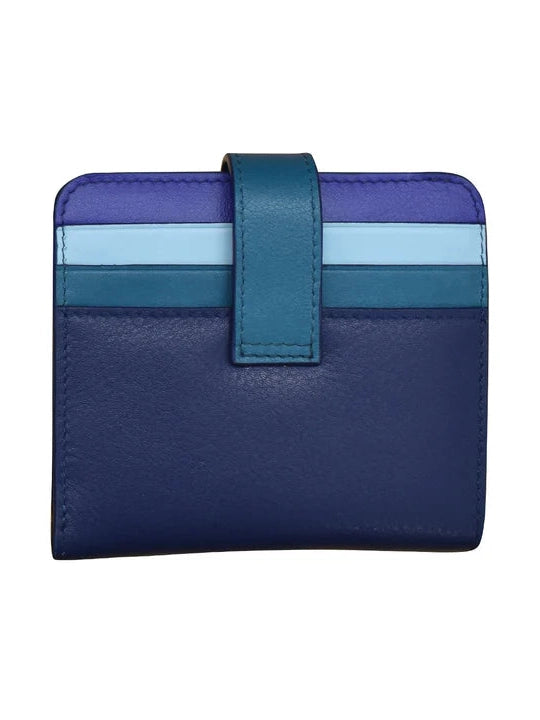 Wallet Small Bifold Denim Multi Leather RFID Blocking 7301
