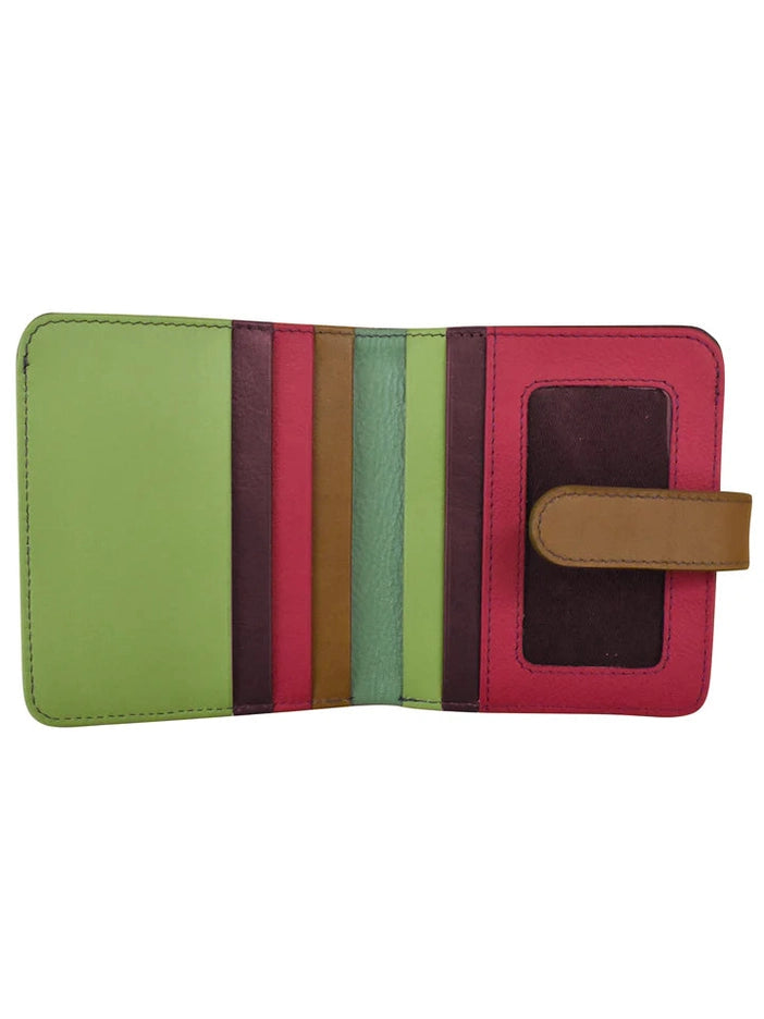 Wallet Small Bifold Sage Multi Leather RFID Blocking 7301