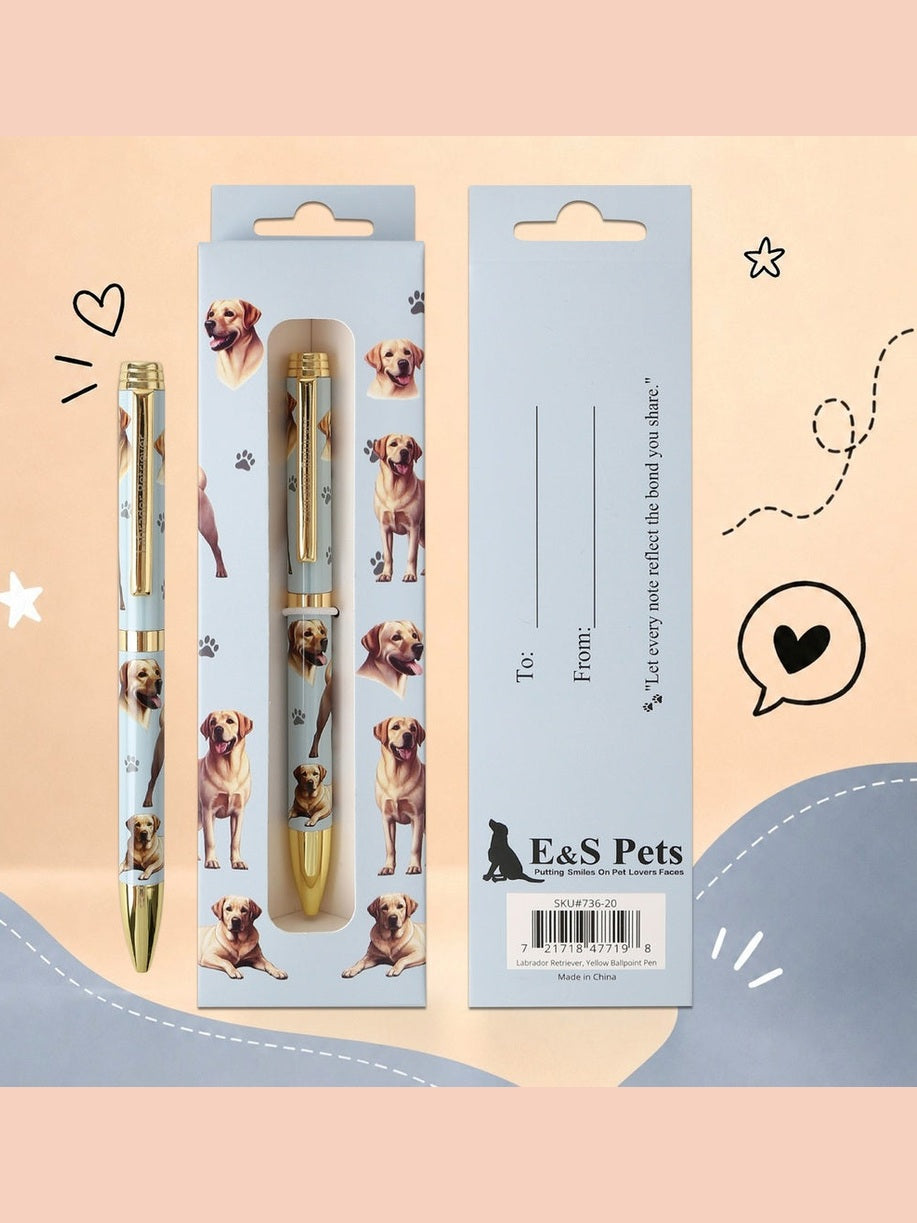 Pen Ball Point Labrador Yellow Gift Boxed 736-20