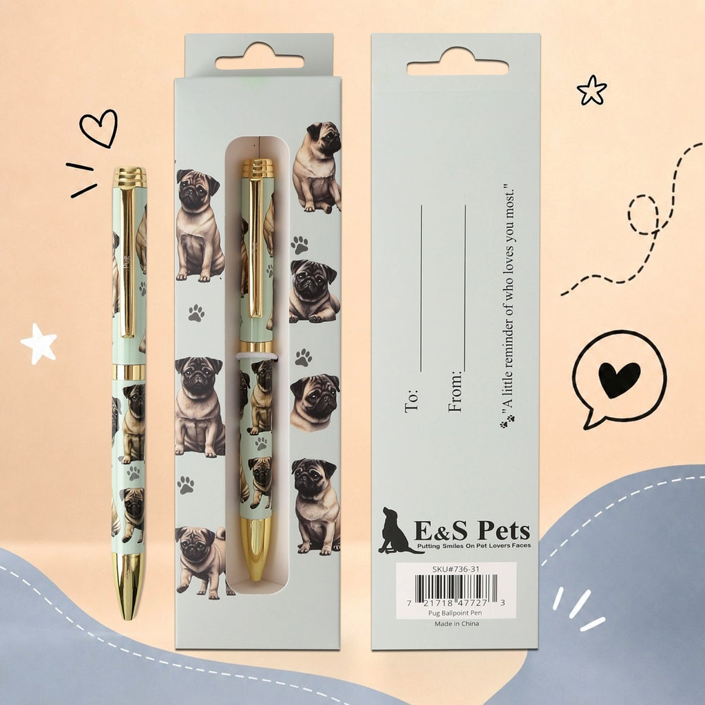 Pen Ball Point Pug Gift Boxed 736-65
