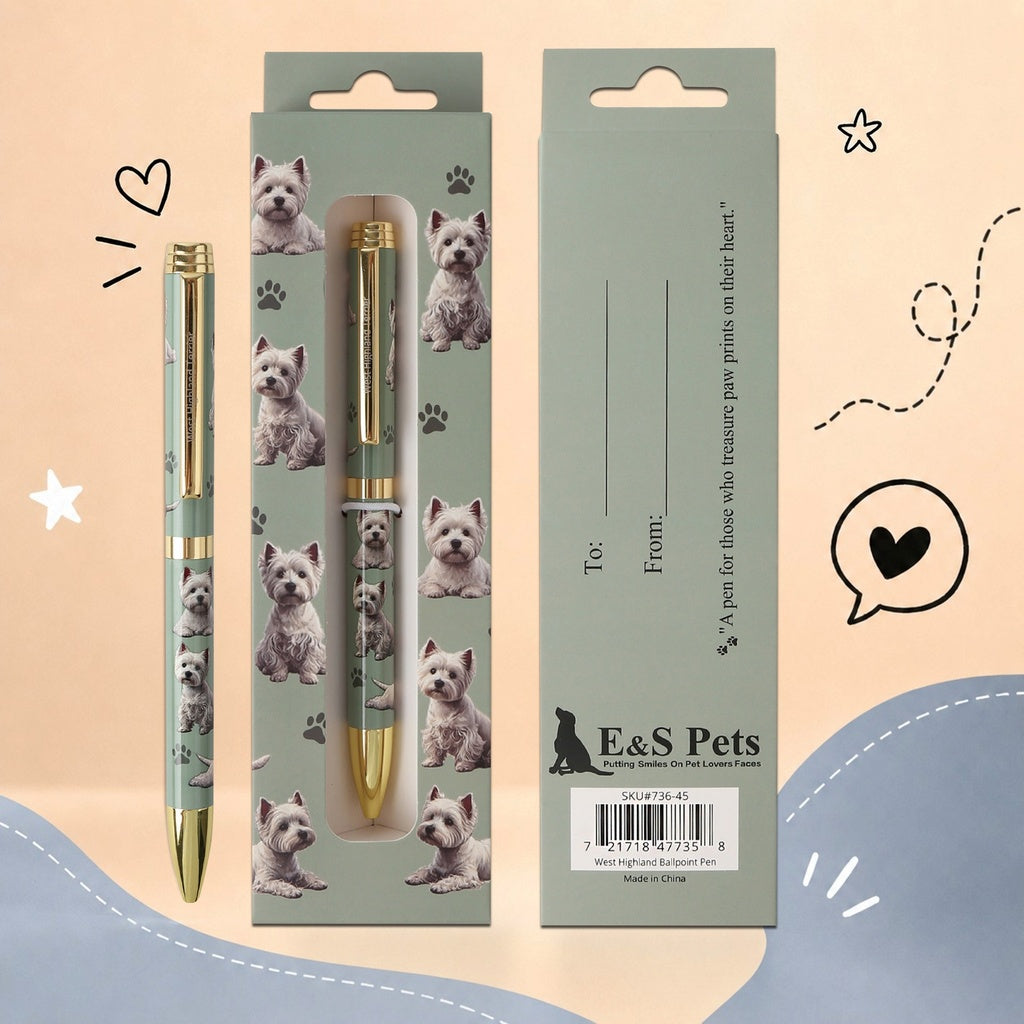 Pen Ball Point Westie Gift Boxed 736-45