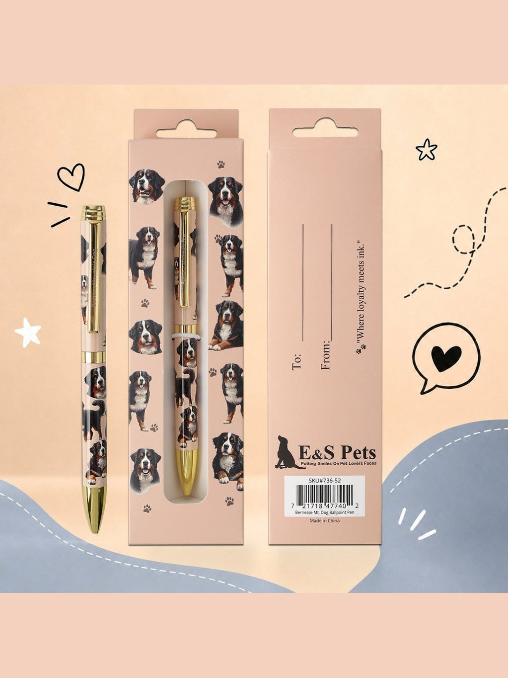 Pen Ball Point Bernesse Mt. Dog Gift Boxed 736-52