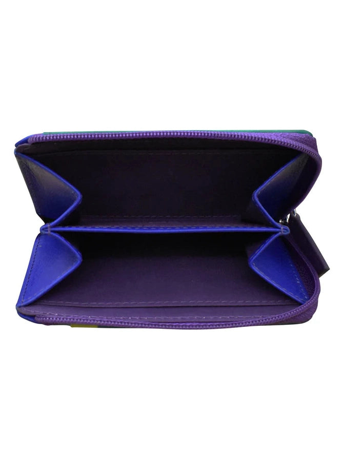 Credit Card Holder Vertical Split Cool Tropics Leather RFID Blocking7411