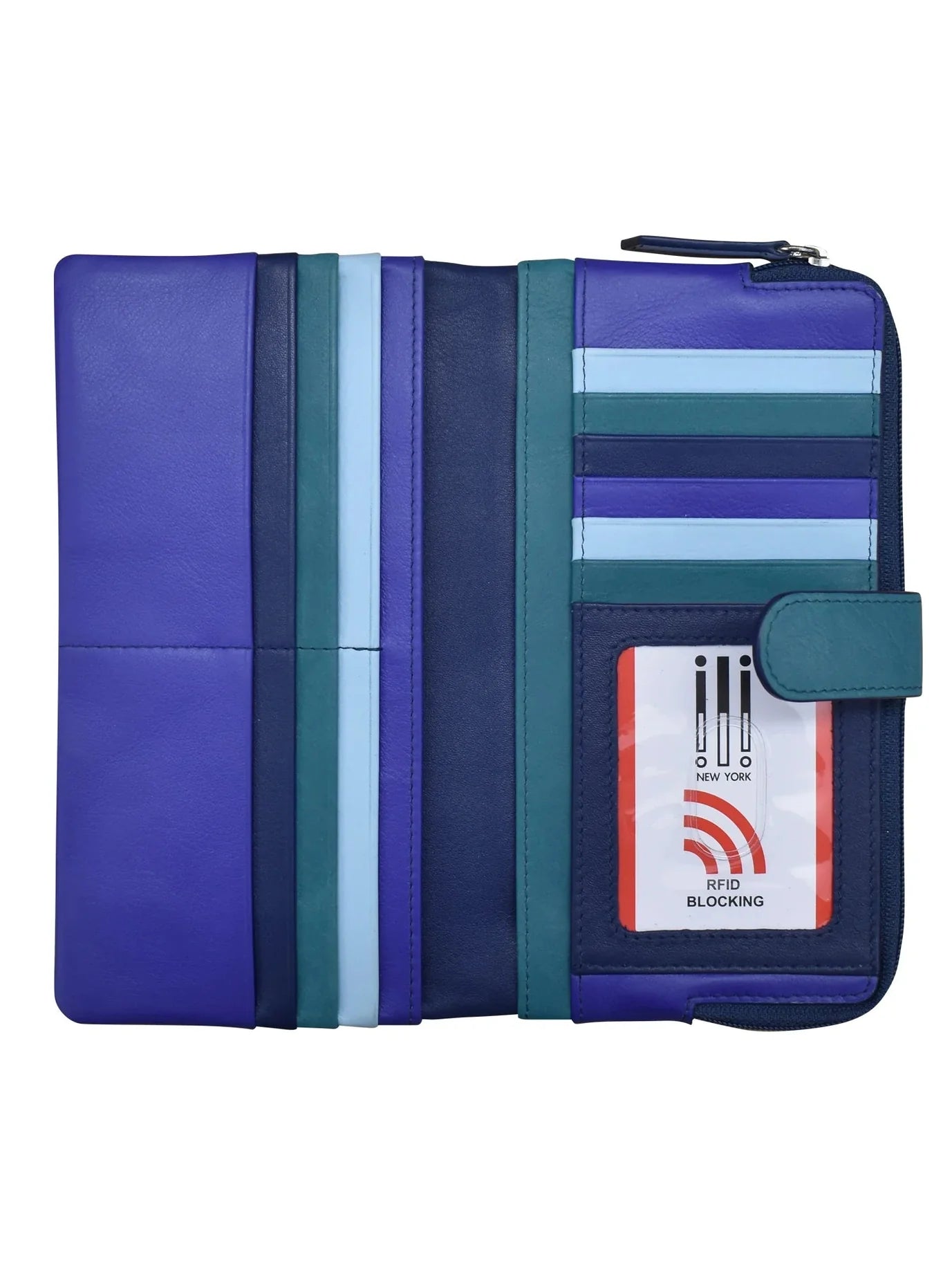 Wallet Smart Phone Denim Multi Rfid Leather 7420