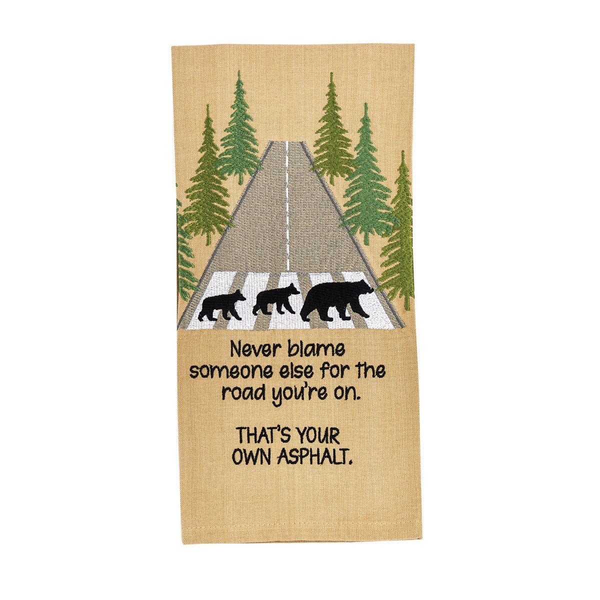 T Towel Your Own Asphalt Forest Bear 7499-635