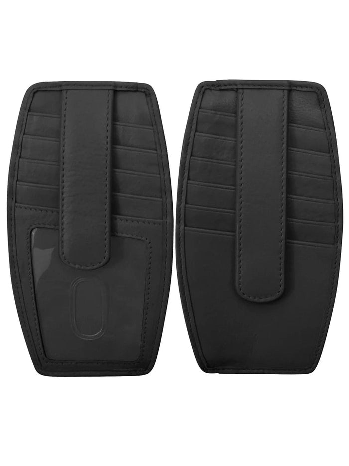 Credit Card Holder Double Sided Black Leather RFID Blocking 7804