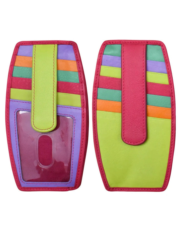 Credit Card Holder Double Sided Palm Beach Leather RFID Blocking 7804