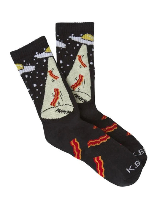 Sock Mens Bacon Abduction Sock Black Kbmsh20h138-01
