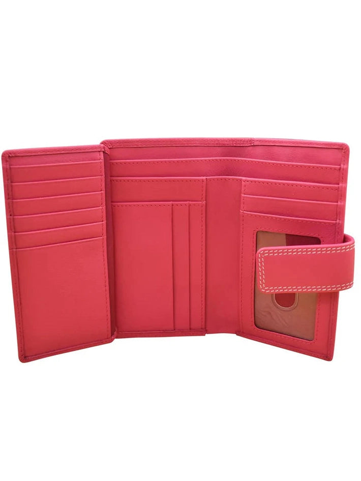 Midi Wallet Indian Pink Leather 7826