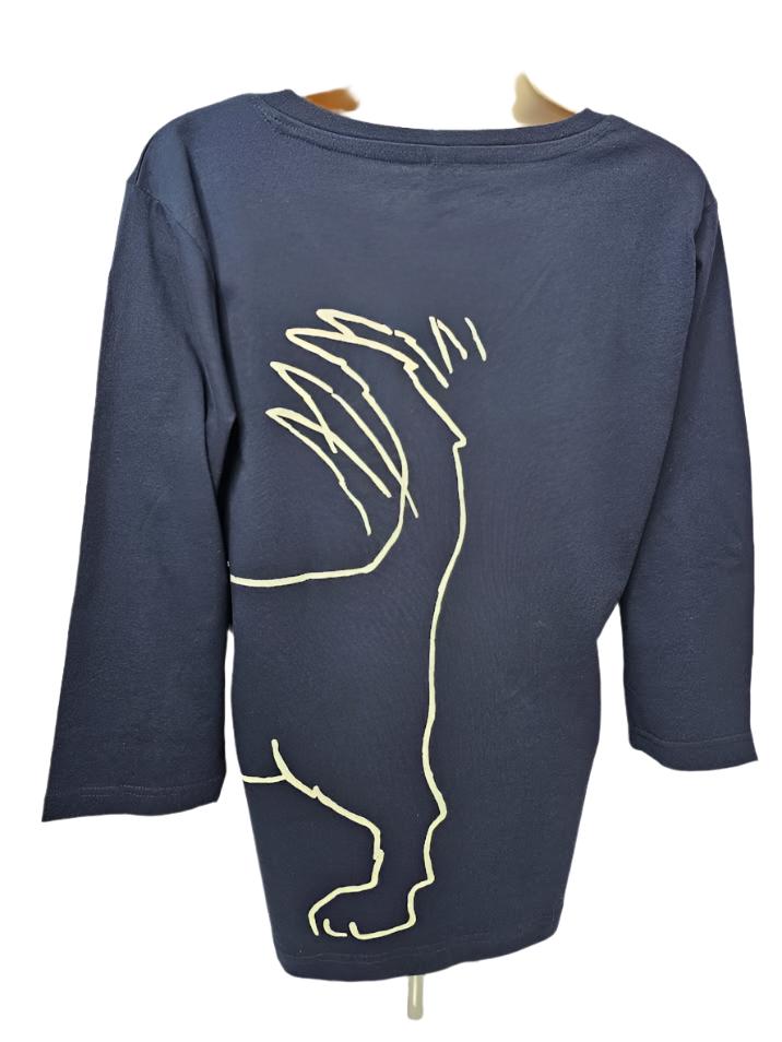 Shirt 3/4 Sleeve V-Neck Reggie White on Navy LQV Ladies Fit Asheville, NC name drop