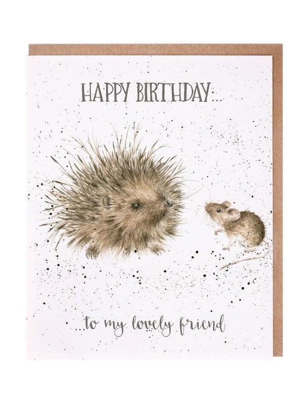 Card - AOC010 Happy Birthday to my Lovely Friend - Hedgehogs