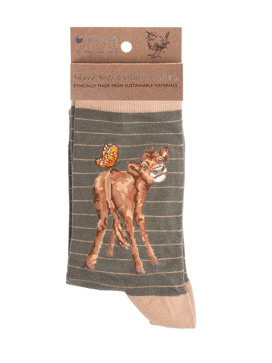 Women's Bamboo Cow Socks - SOCK021 Flutterly Fabulous