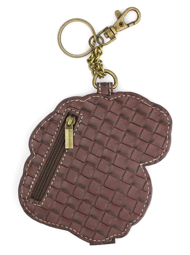 Coin Purse / Key Fob Brown Squirrel A/Red Mushroom 806sqao