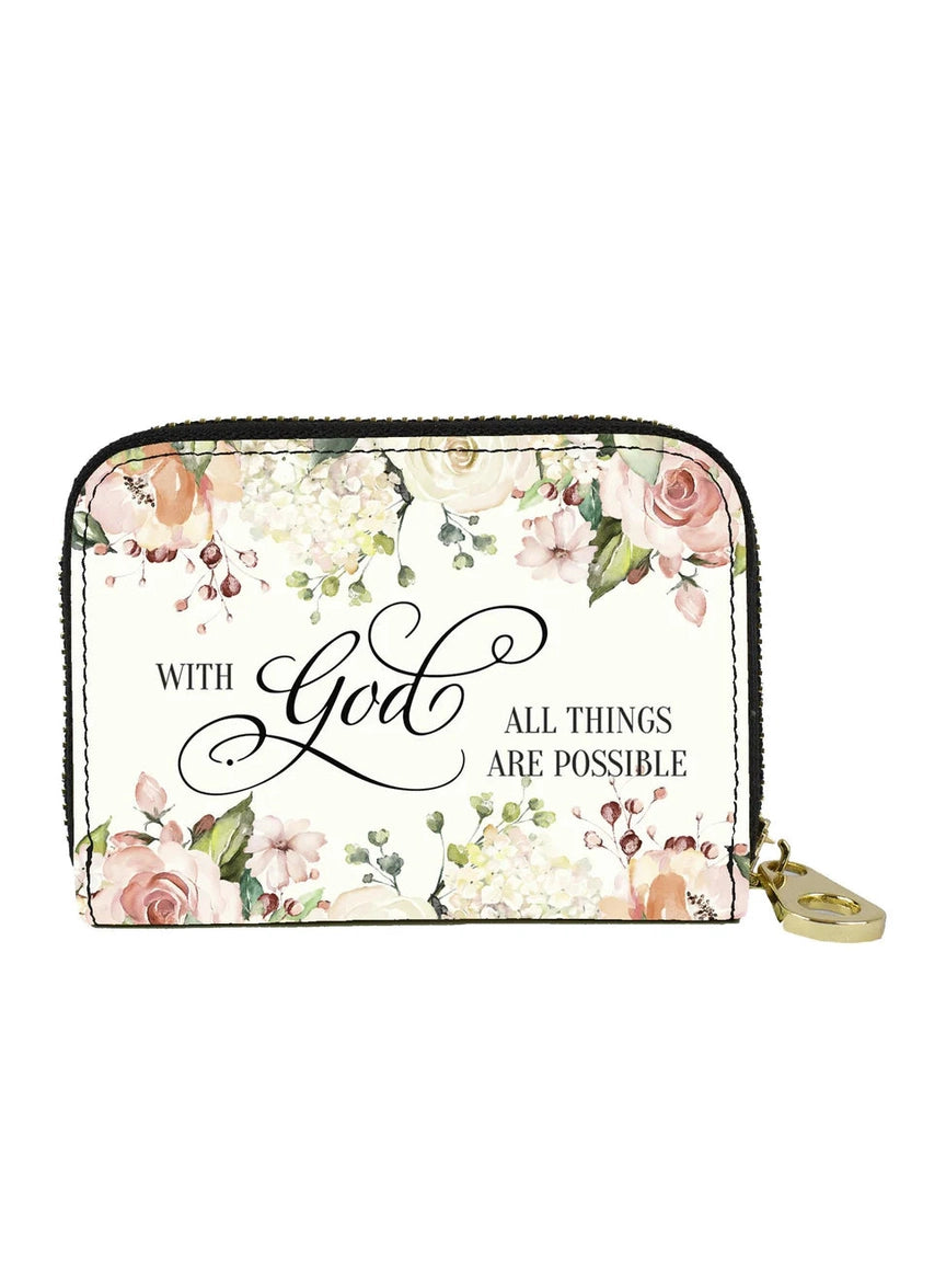 Zippered Armored Wallet With God All Thing Are Possible 81055