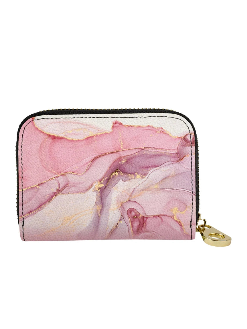Zippered Armored Wallet Pink Marble 81072