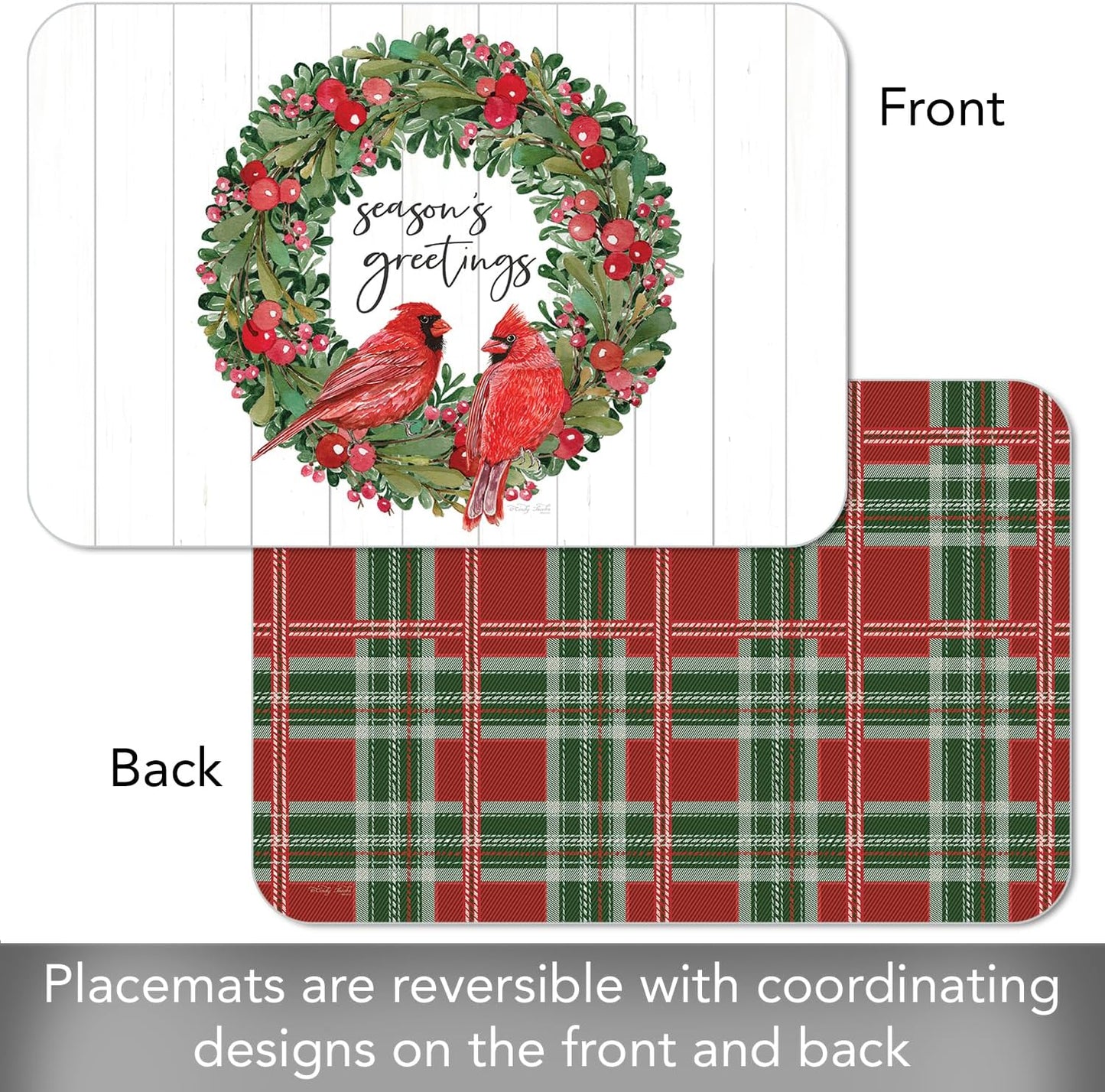 Counter Art-Reversible Placemat 11x17" Country Christmas Wreath 174-00423
