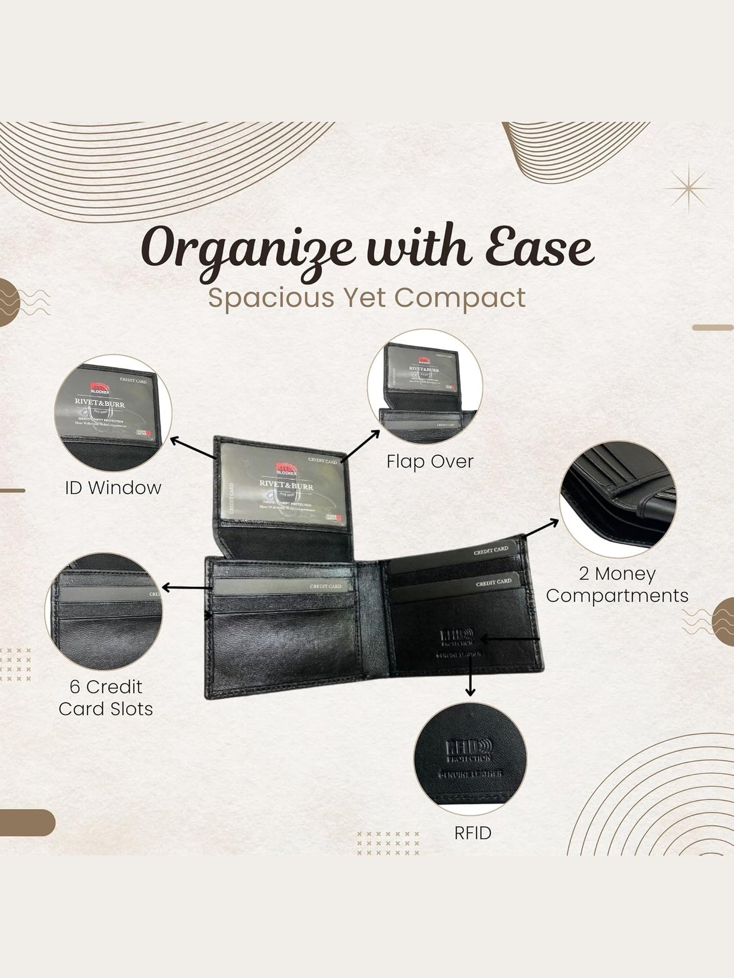 Wallet Bifold Black Leather Rbmw30