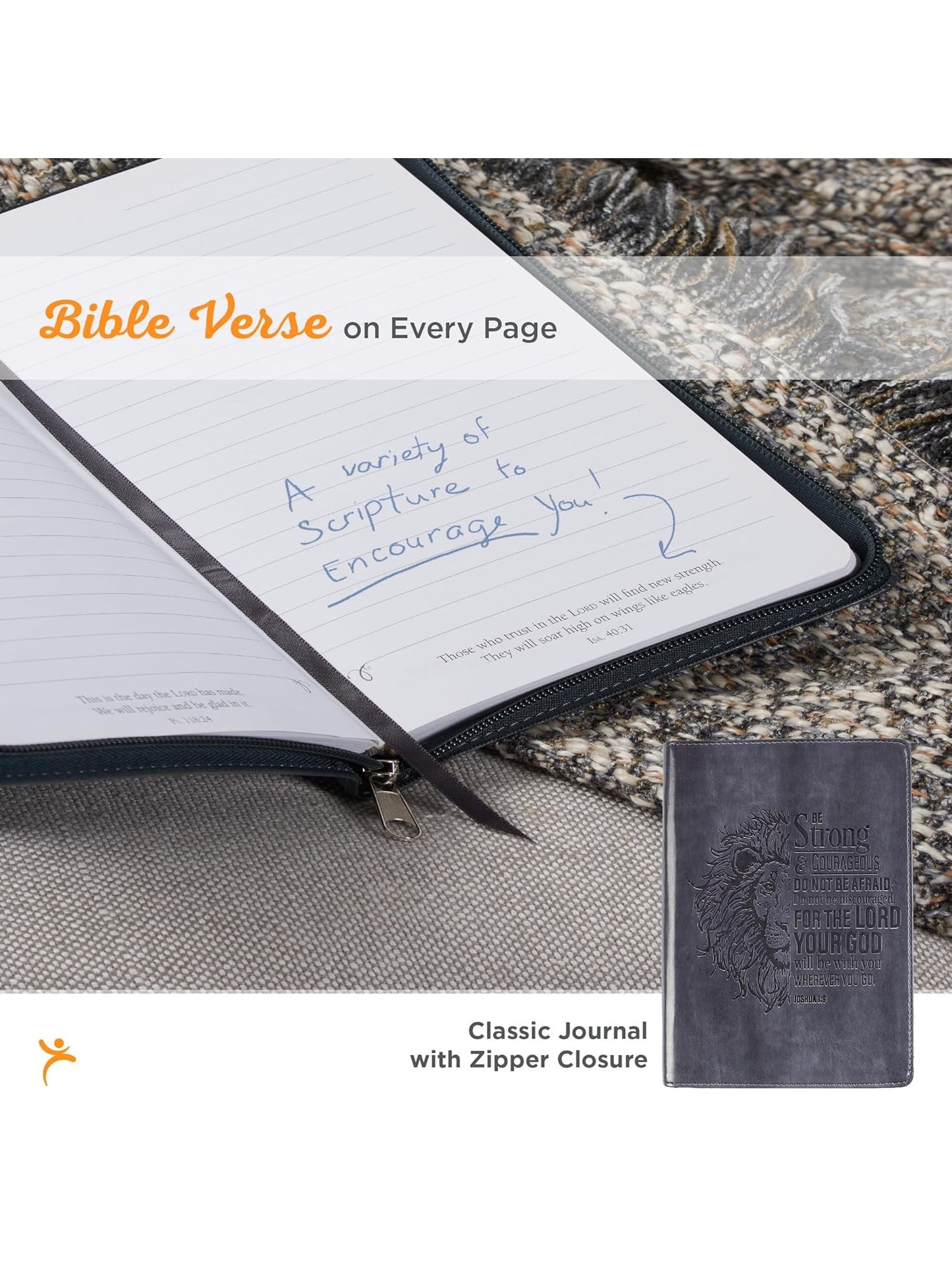 Journal Faux Leather Be Strong And Courageous Jl286