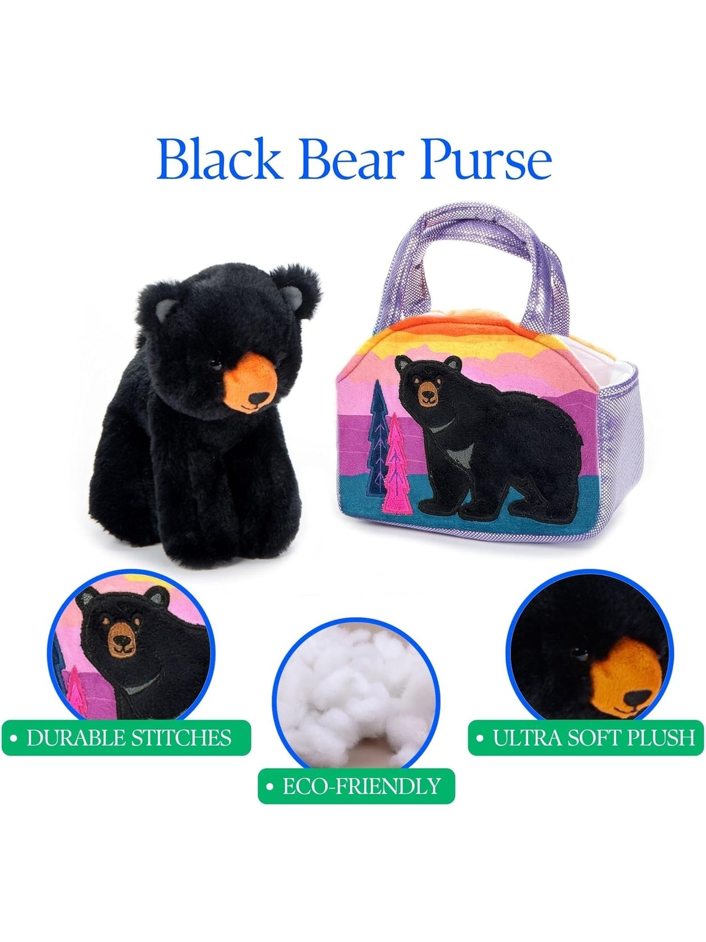 Purse & Plush Black Bear 724508