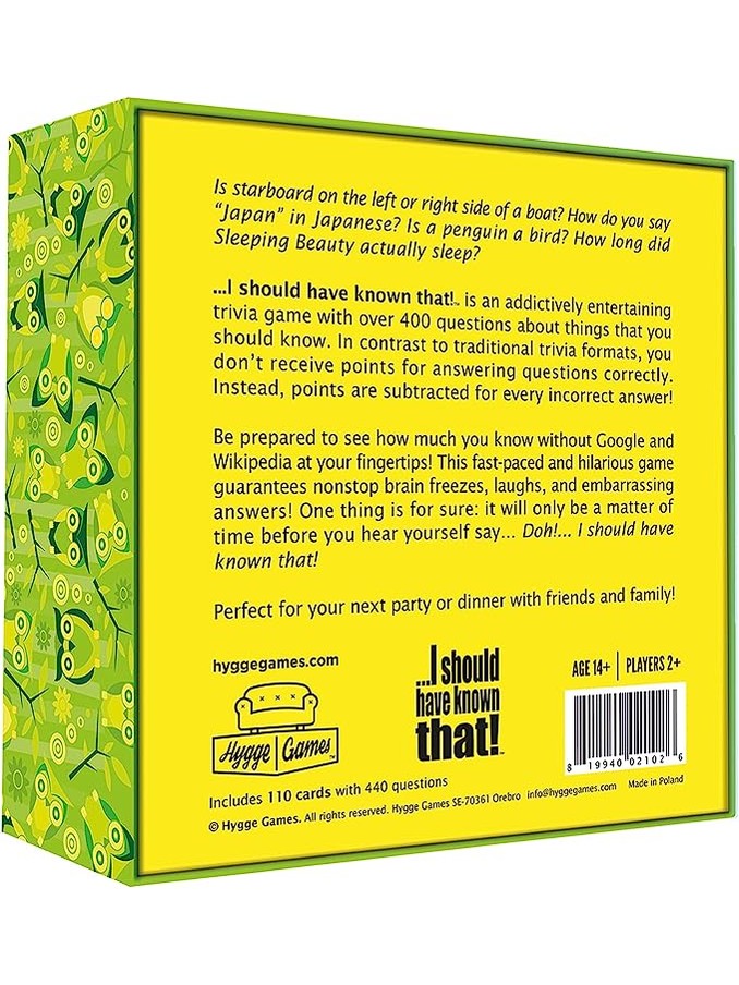 Game I Should Have Known That 21026