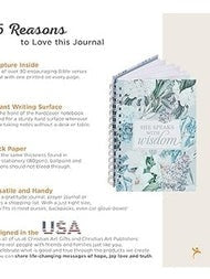 Book Journal Spiral Bound She Speaks With Wisdom Blue Floral Jlw167