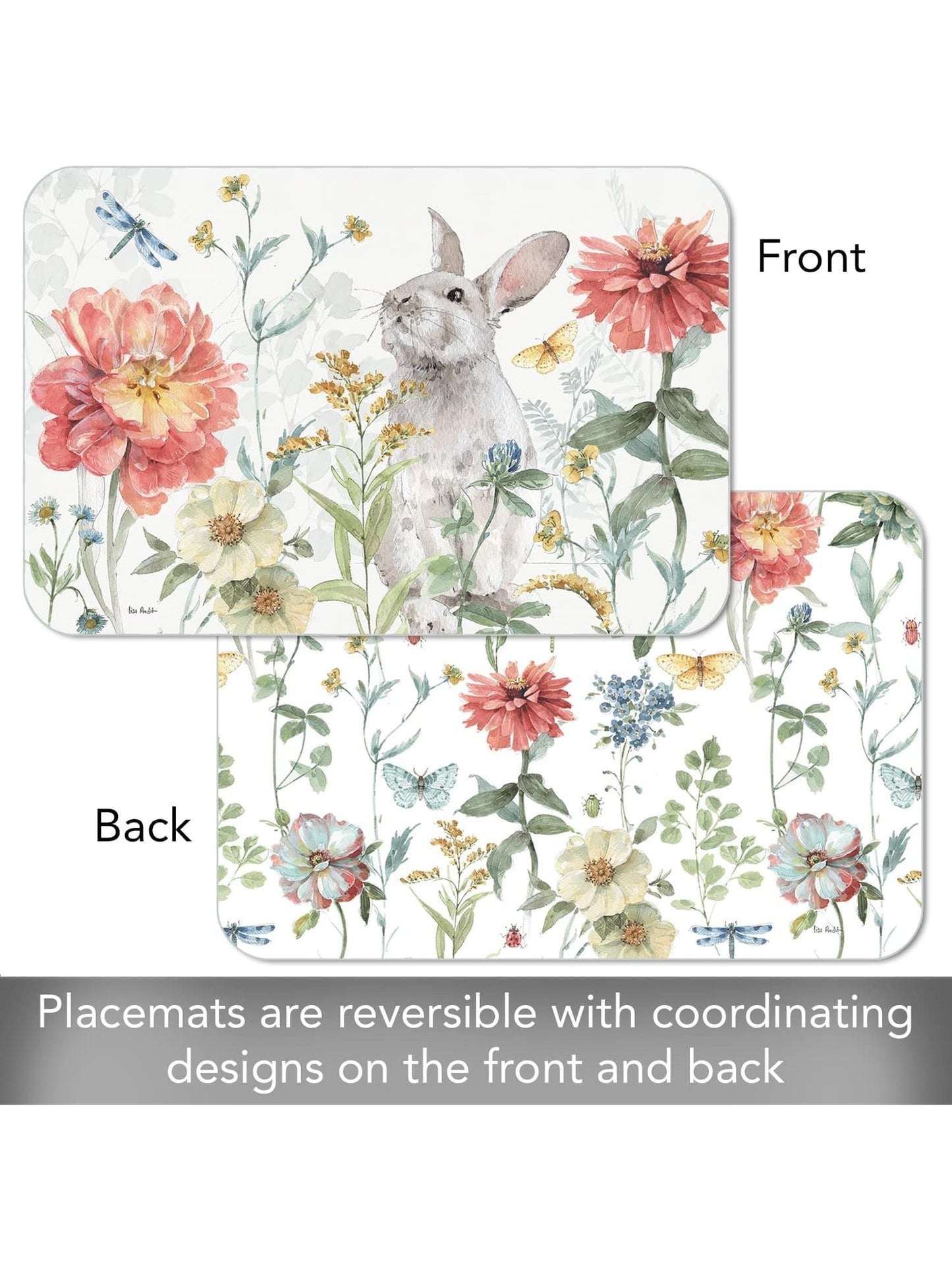 Reversible Placemat 11x17" Spring Meadow Bunny 174-00054