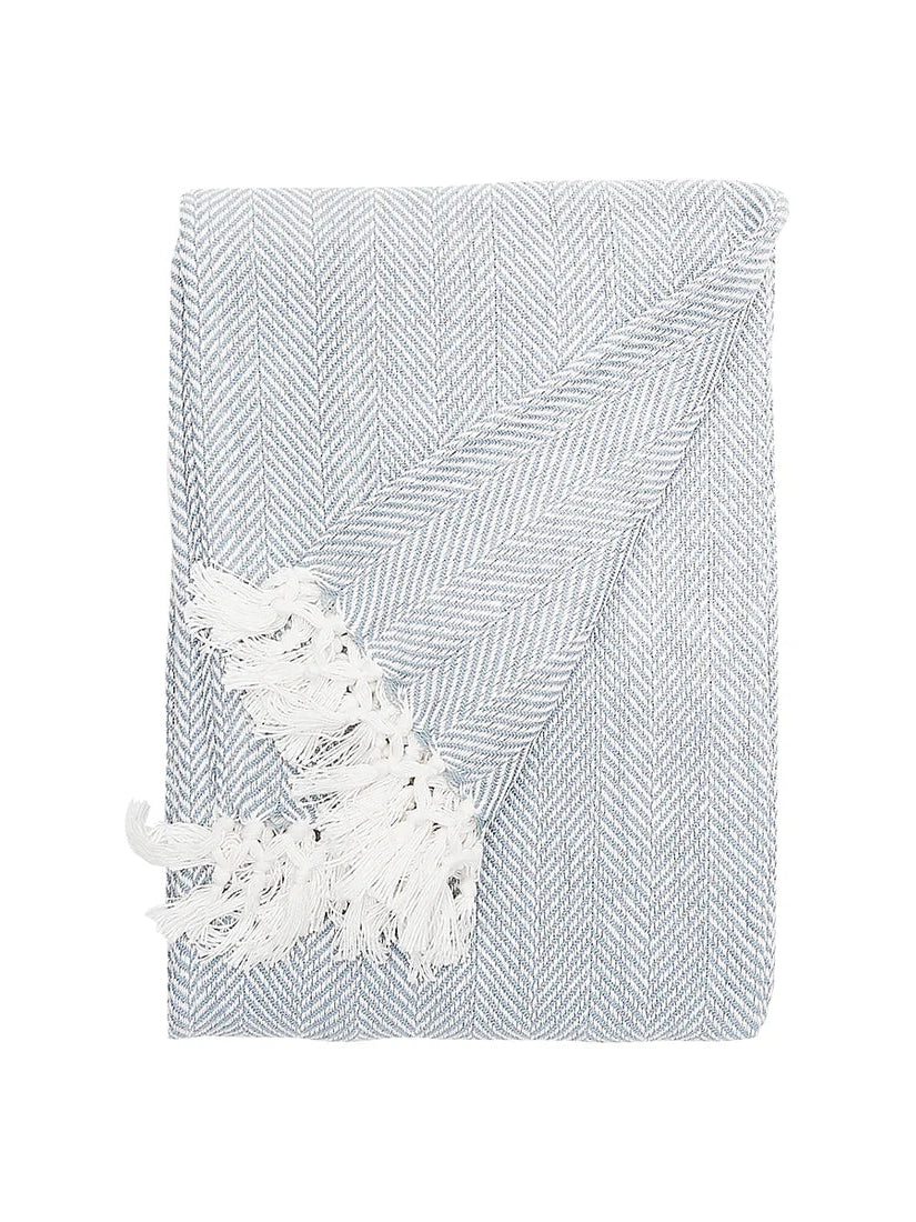 Throw Torin Fog Fringe Bluish Blanket 50x70" 82336F.5070